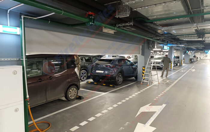 Штора (экран) противодымная FireTechnics E60 на паркинге